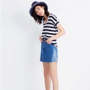 Madewell two tone denim mini skirt, size 28